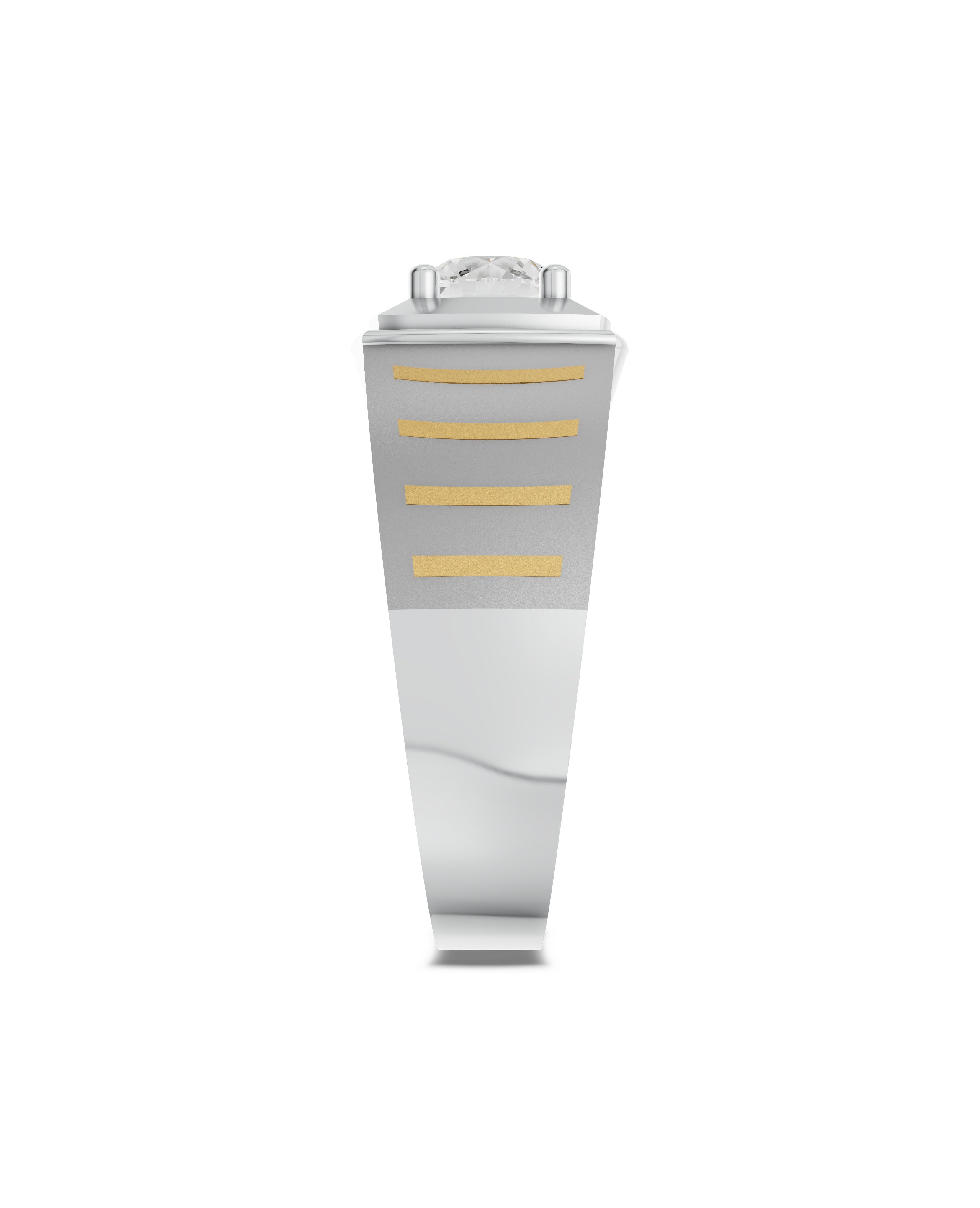 Platinum and Hand-inlaid 22k Gold