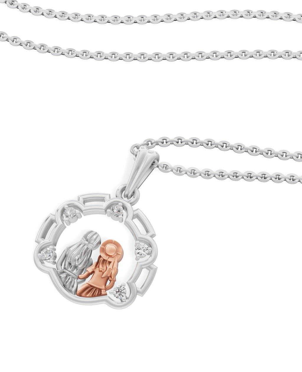 Sterling Silver with Gold motif