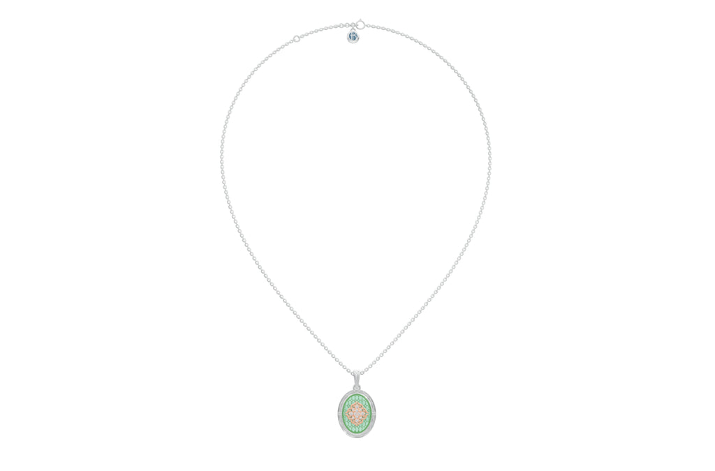 Izel Engraved Enameled Pendant