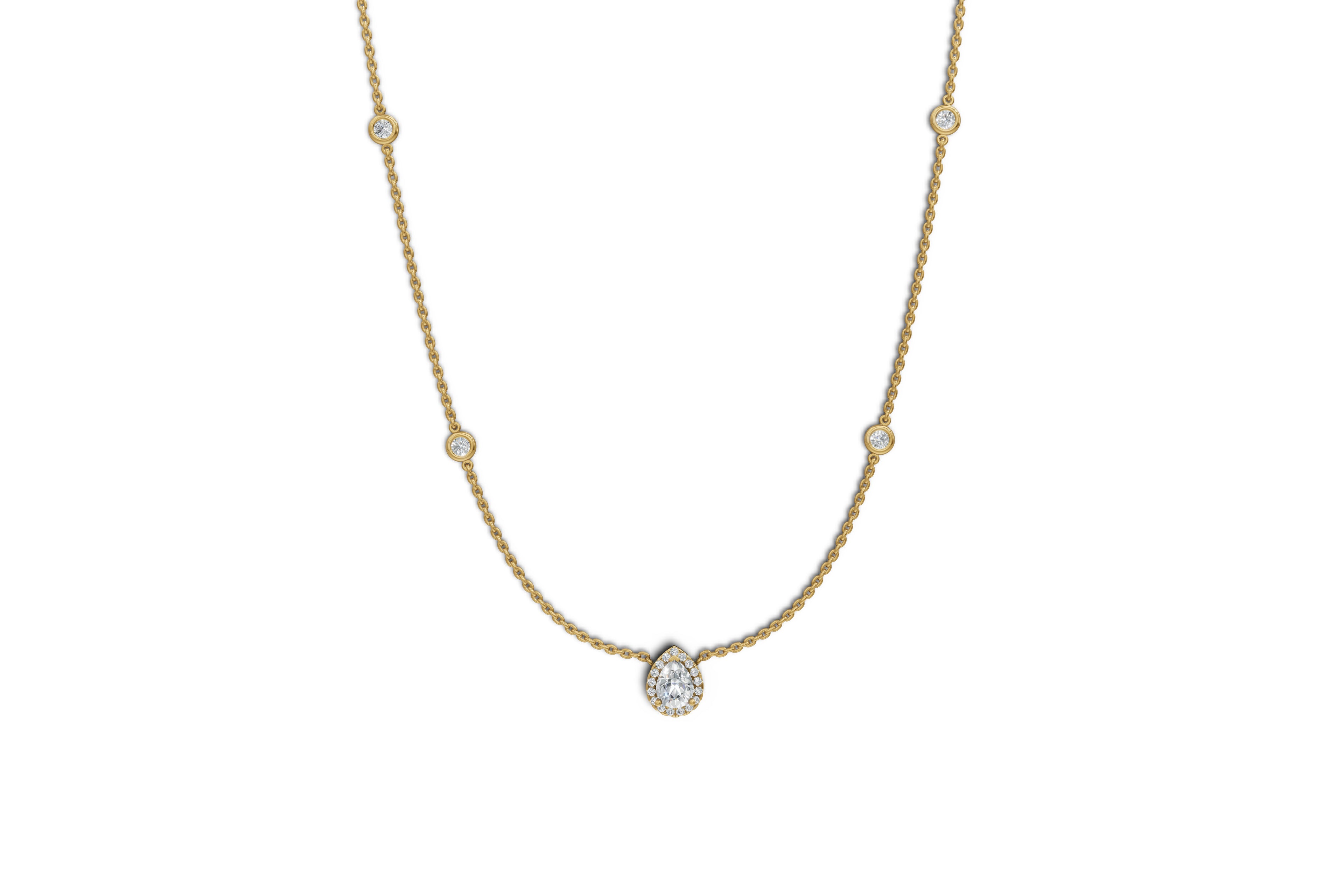 Sutr Halo Pear By the Yard Necklace