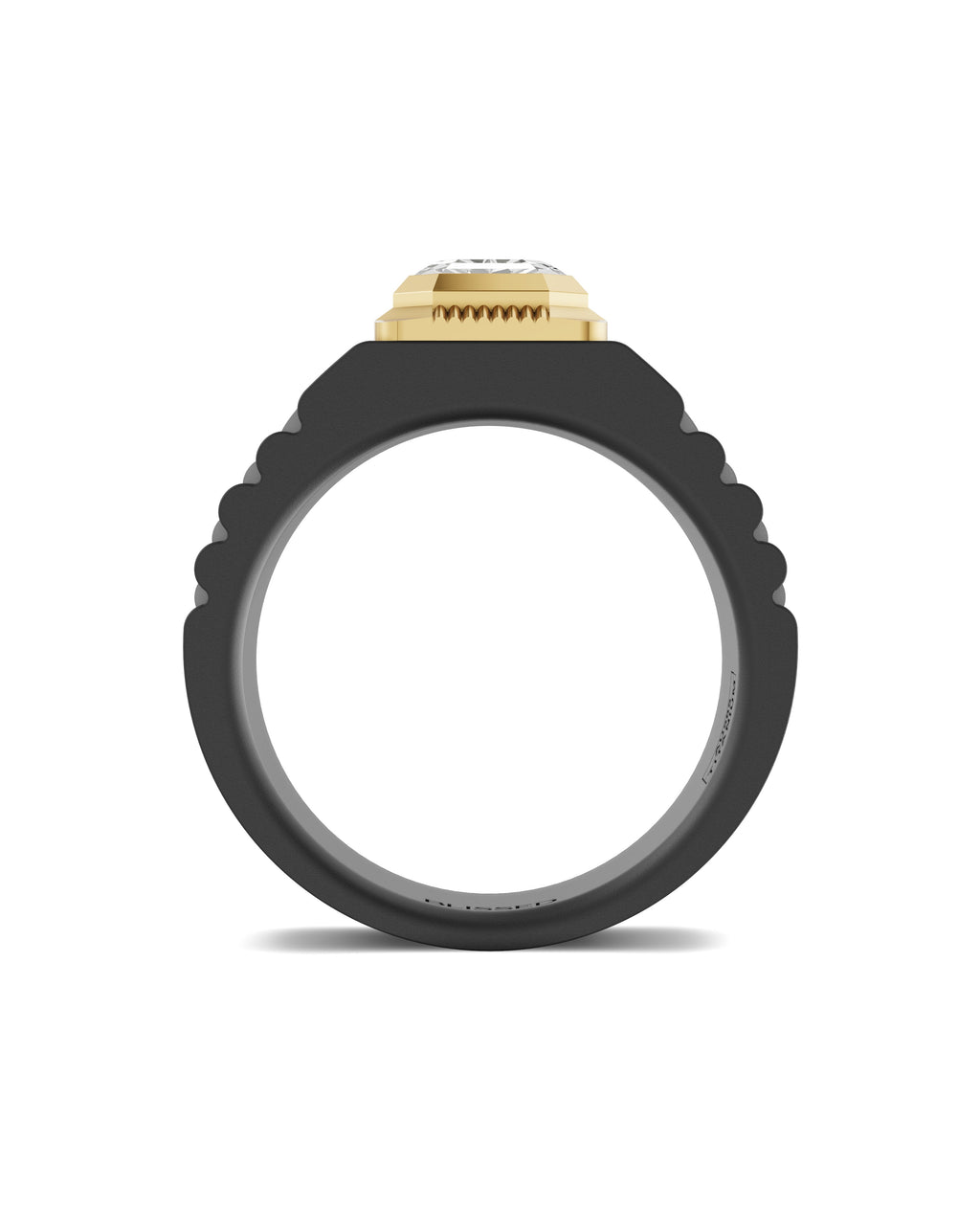 Men's Ring in Black Titanium and 14K Gold