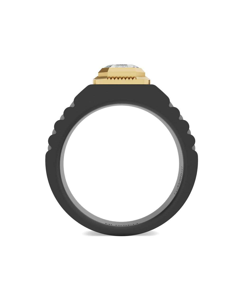 Men's Ring in Black Titanium and 14K Gold