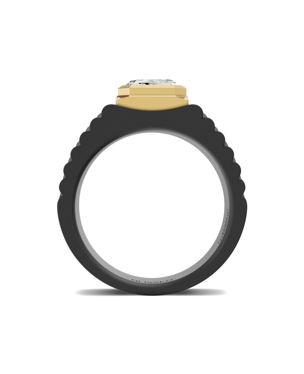 Men's Ring in Black Titanium and 14K Gold