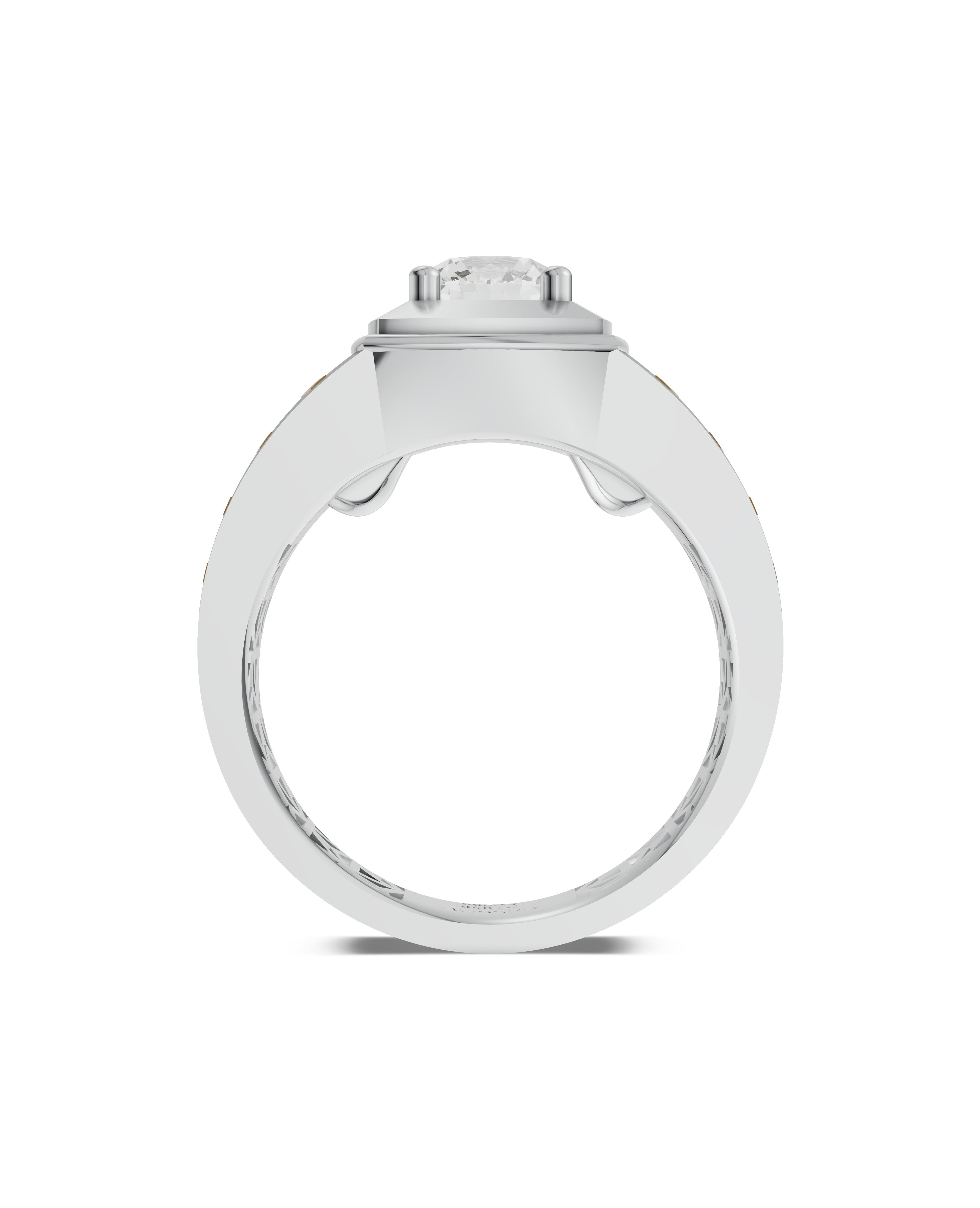 Platinum and Hand-inlaid 22k Gold