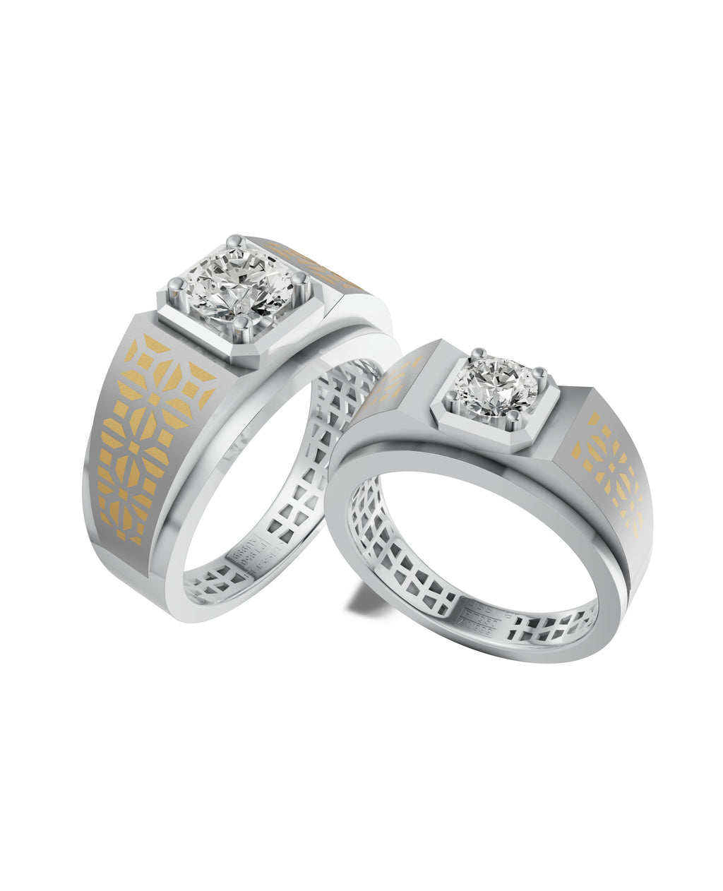 Platinum and 22K Gold Hand-inlay