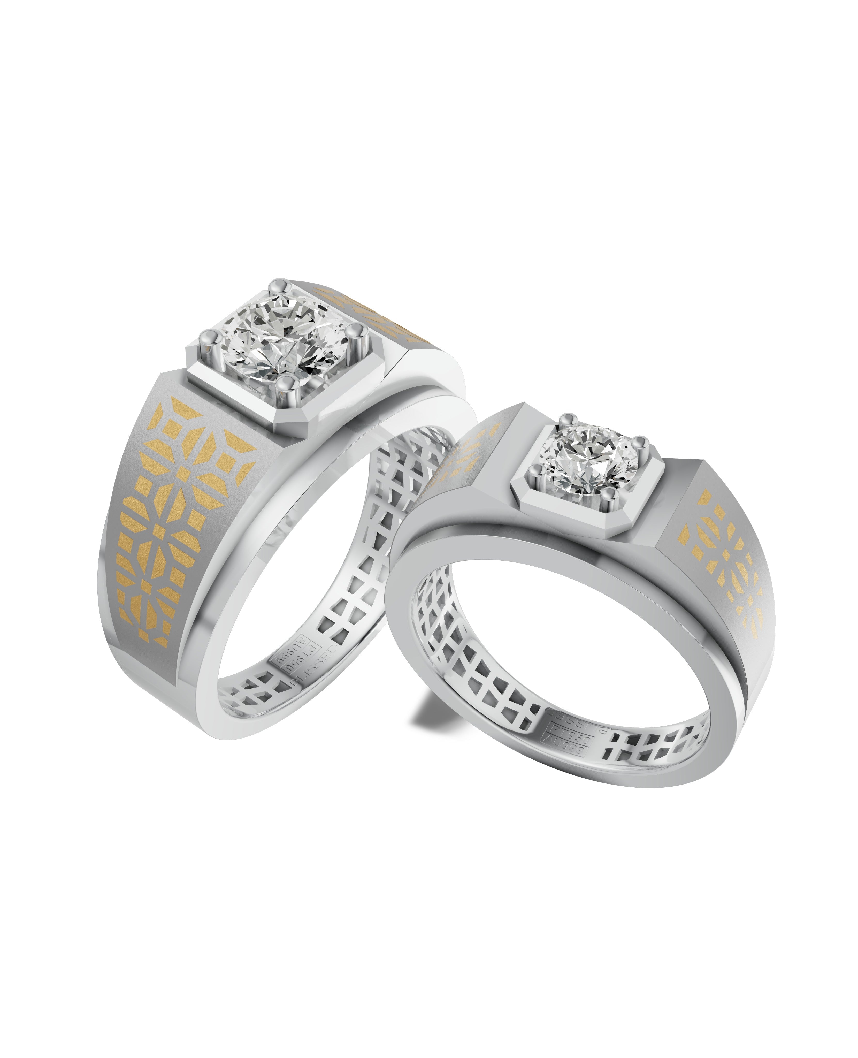 Platinum and 22K Gold Hand-inlay