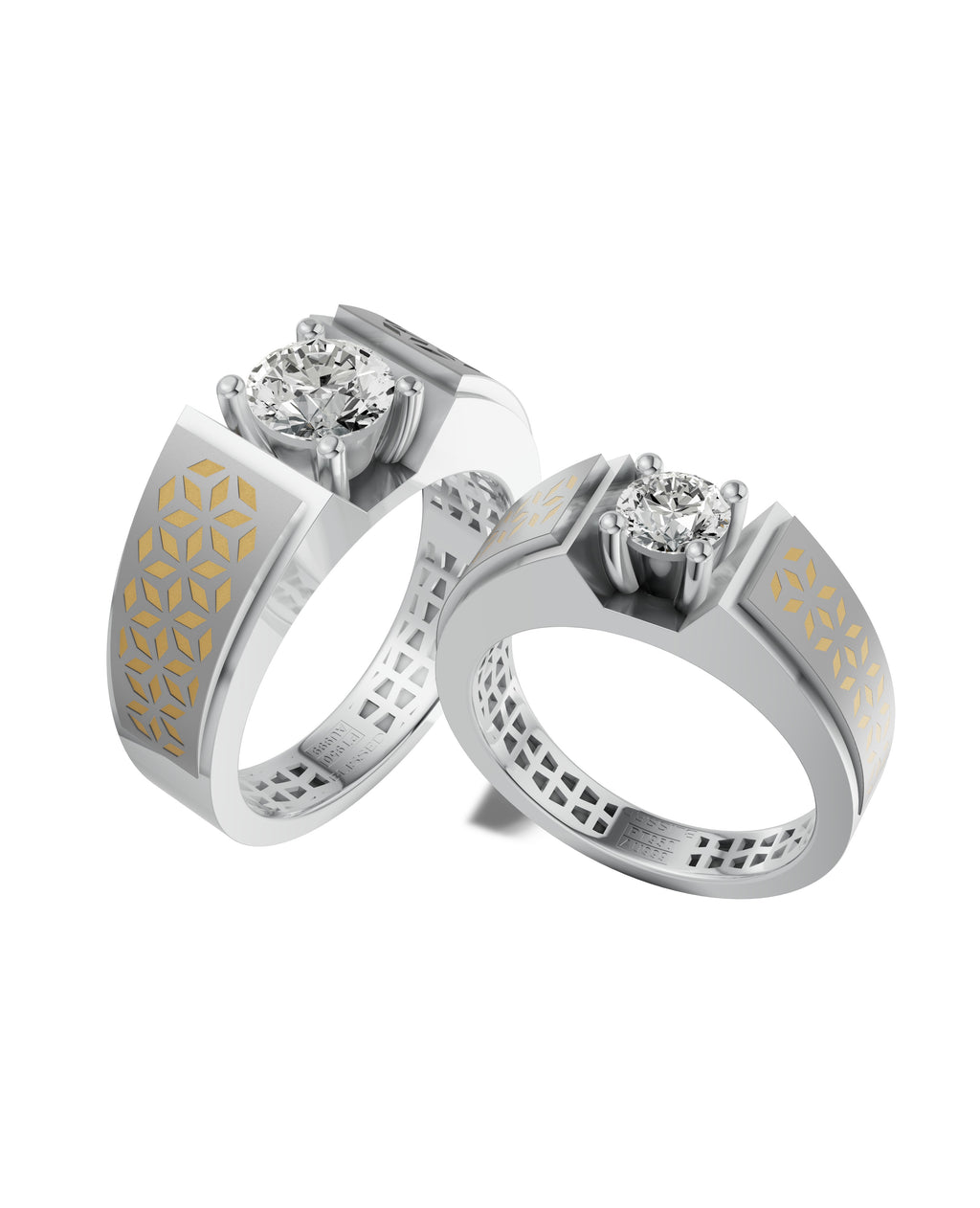 Platinum and 22K Gold Hand-inlay