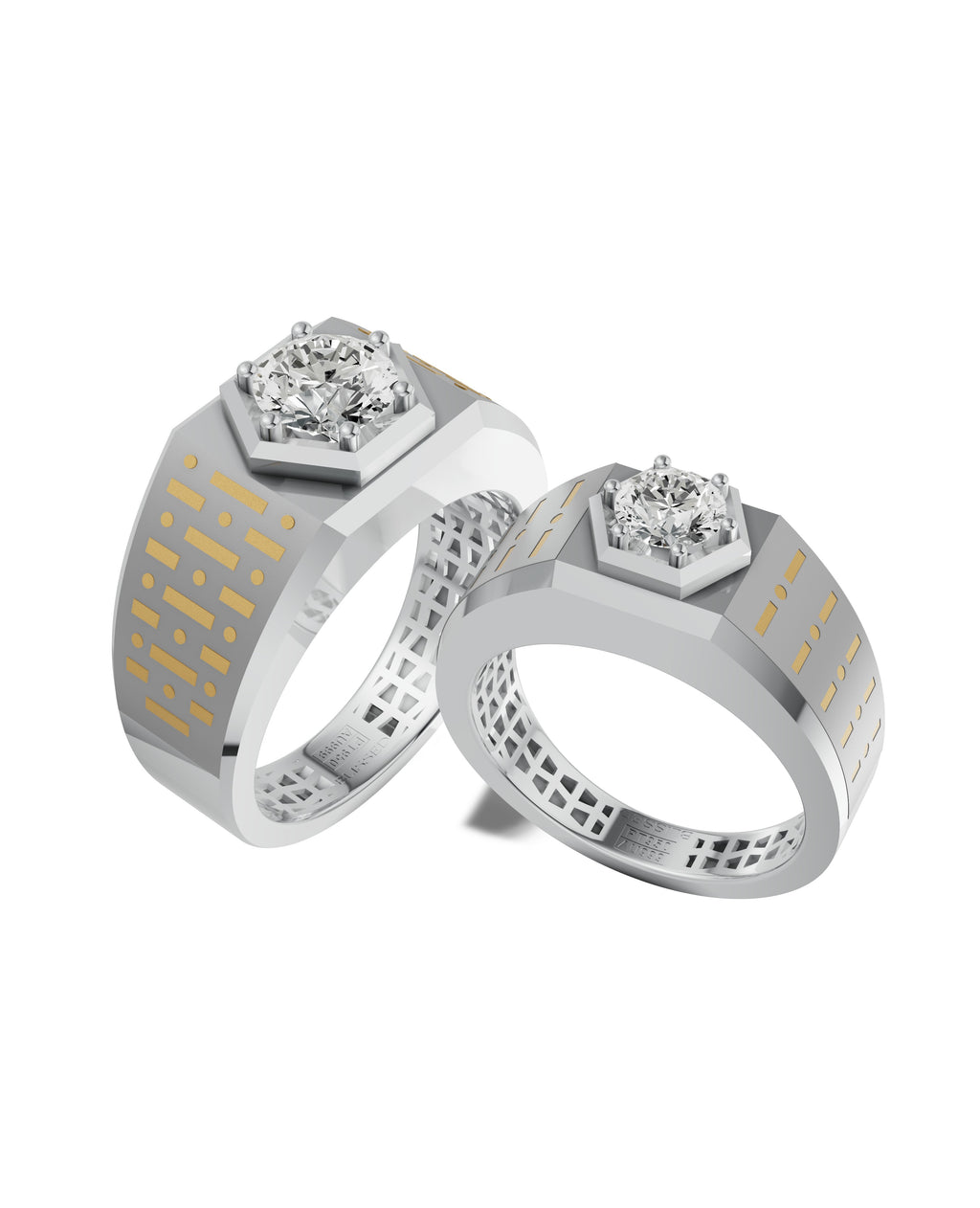 Platinum and Hand-inlaid 22k Gold
