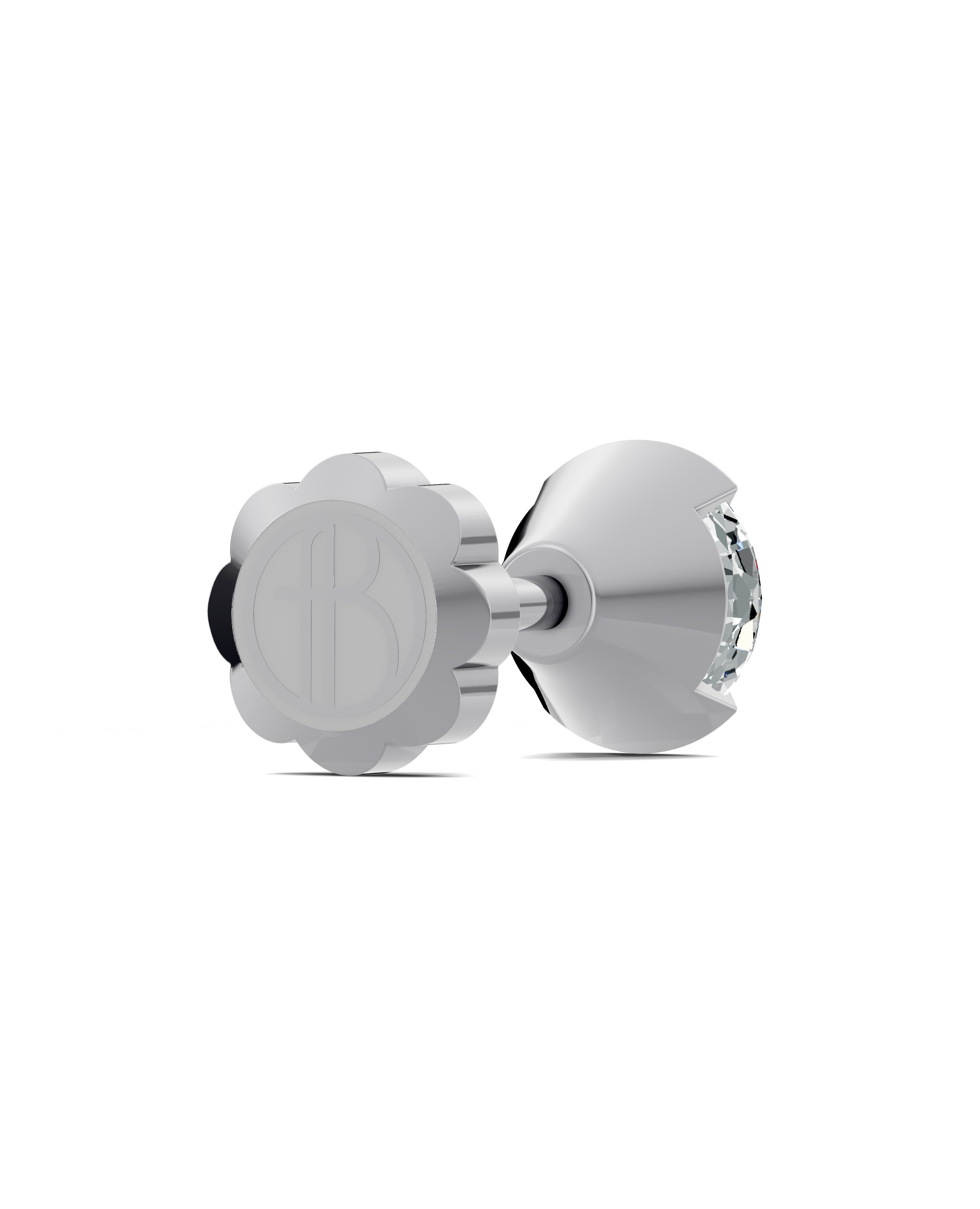 Substance Half Bezel Stud Earrings